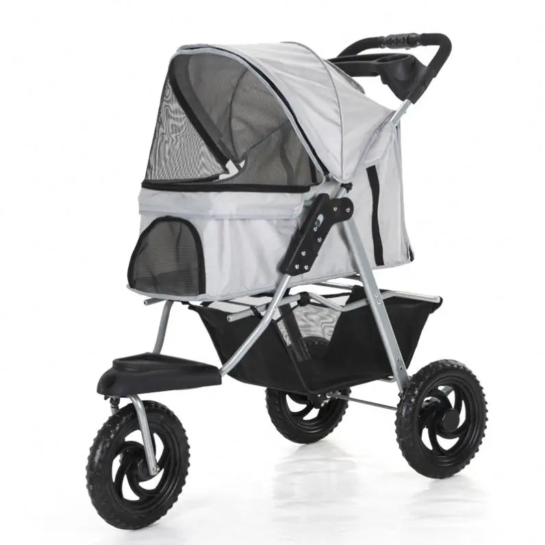 Dog Golden Retriever Pet Stroller Large Fruit Tray Adjustable Foldable for Small Medium Dog Outdoor Travel