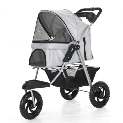 Dog Golden Retriever Pet Stroller Large Fruit Tray Adjustable Foldable for Small Medium Dog Outdoor Travel