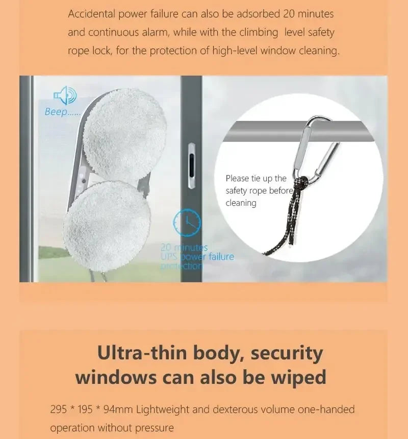 DIVEDEER Window cleaner for home use fully automatic single water spray window cleaner remote control window cleaner robot