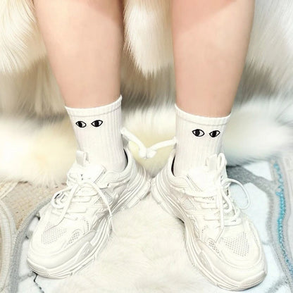 Fashion Magnetic Holding Hands Socks All-match High Elastic Couple Socks For Spring Home Mid Tube Socks Breathable Sports