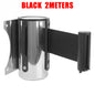 1pc Retractable Ribbon Barrier Crowd Control Outdoor Stainless Steel Wall Mount Red Belt Sport Stanchion Queue Rope Barriers