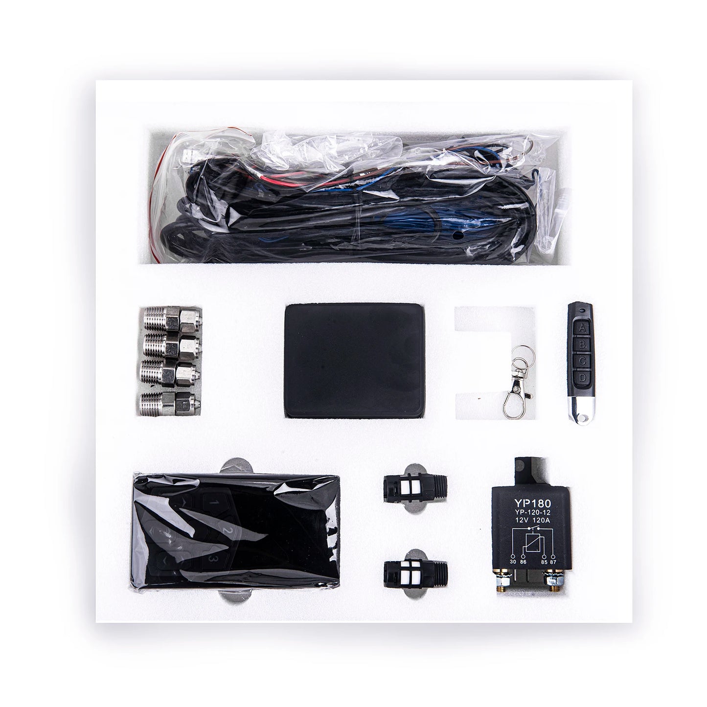 Universal 2-mode Controlled Air Suspension System 3 Preset Memory,Real-Time PSI Monitoring&Auto-Leveling for Truck/SUV/CustomCar