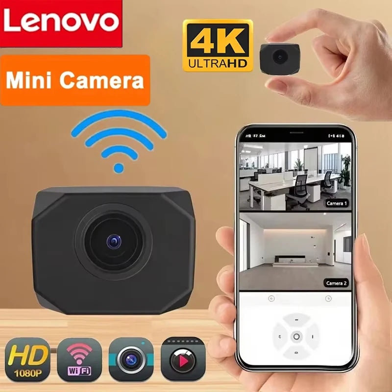 Lenovo 4K HD WiFi Camera AP Hotspot Remote Monitor Small Camcorder Home Security Surveillance Real-time Viewing Smart Camera