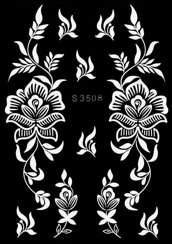 Flower Tattoo Stencil Reusable Henna Template for Hand and Body Henna Tattoo Design for Wedding Festival Party Tattoo Tools