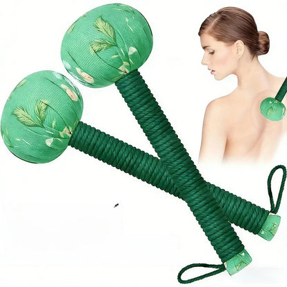 Long Handle Moxa Massage Hammer – Manual Body & Back Massager (Nylon, Lymphatic Drainage)