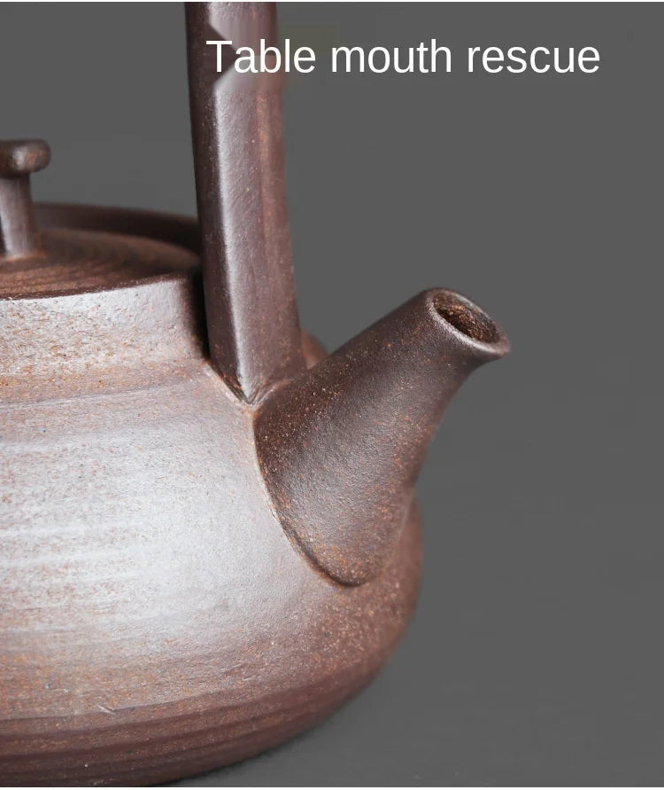 Japanese Style Teapot Handmade Retro Coarse Pottery Stoneware Kungfu Tea Ceremony Portable Tea Maker Ceramic Teapot Teaset