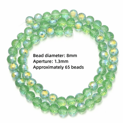6/8/10mm Sizes Faceted Glass Beads 96-faceted Pink Blue Crystal Earth Beads Faceted Cut Style Plating Clear Jewelry Making Beads