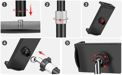 Tablet Stand Holder for iPad Portable Monitor Desk Stand Adjustable Height Heavy Base Tablet Bracket for Screen Kindle Display