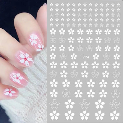 1PCS Laser Starburst Star Adhesive Nail Sticker 3D Nail Art Decoration Flashing Silver Flame Butterfly Nail Decal Press on Nails