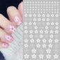 1PCS Laser Starburst Star Adhesive Nail Sticker 3D Nail Art Decoration Flashing Silver Flame Butterfly Nail Decal Press on Nails
