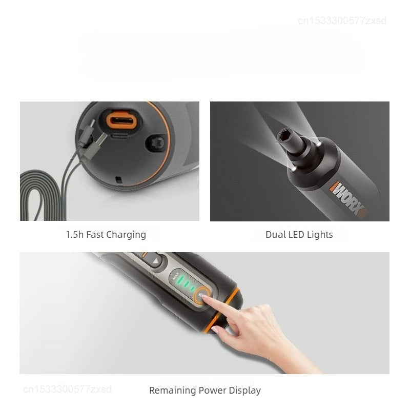 WORX WX240 Electric Screwdriver Rechargeable Electric Screw Driver 24 Bits Kits Mini Drill Power Tool Home Maintenance Repair