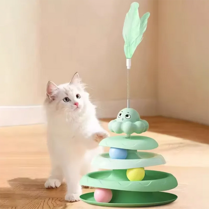 Pet Three-layer ball cat Turntable Octopus-shaped teasing cat stick to relieve boredom toys Fun Puzzle Game pet supplies