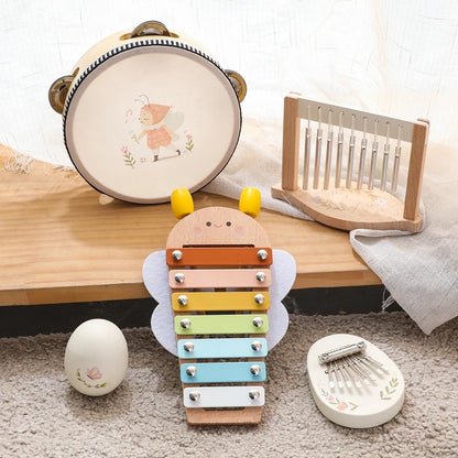 Montessori Kids Musical Toys Wooden Educational Instruments Baby Percussion Instruments Music Station Newborn Birthday Gift