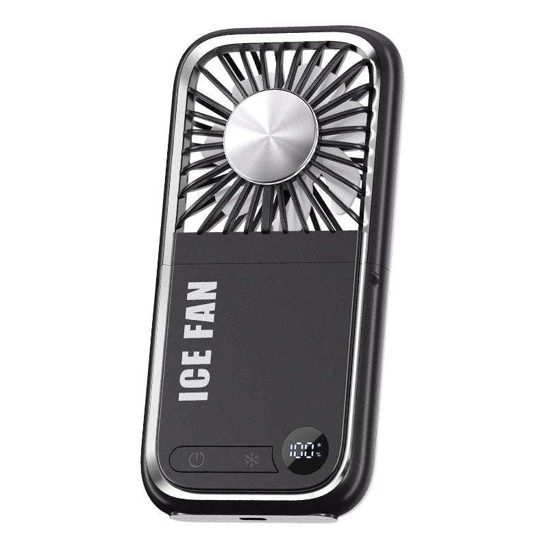 Multifunction Foldable Hand Fan USB Charging Mini Portable Hanging Neck Air Cooling Fan Semiconductor Refrigeration Small Fan