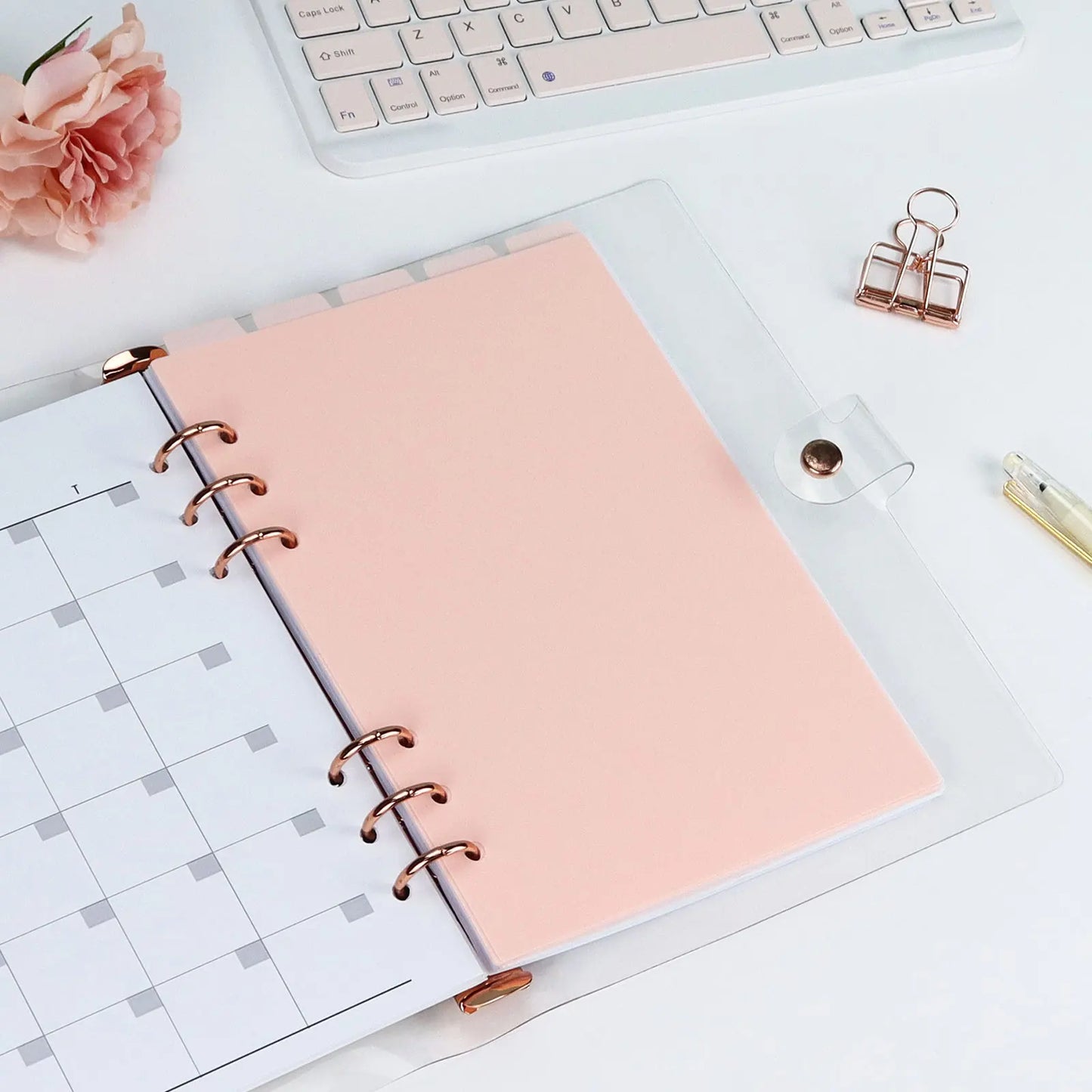 A5 A6 A7 Pink Black  Index Divider Cute 6 Holes For Binder Planner Notebook Stationery Notebook Paper Divider Accessories