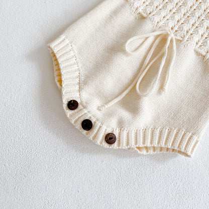 2025 Spring Baby Clothes Girls Romper Autumn Long Sleeve Baby Girl Knit Hollow Out Rompers Baby Jumpsuit Baby Clothes