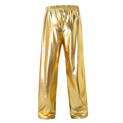 2026 Men's Blue Shiny Trousers, Fashion Casual Pants, Gold Red Green Silver Available, Size S,M,L,XL,XXL,3XL