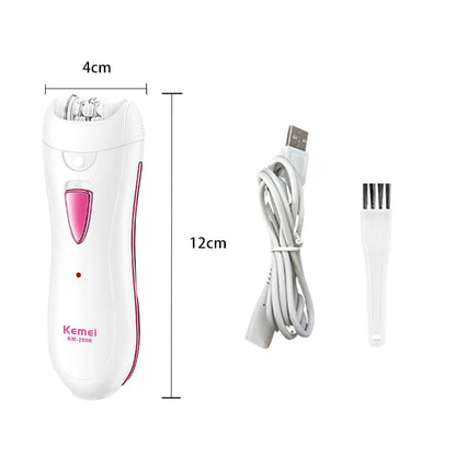 Kemei KM-290R Electric Epilator for Women Armpit Legs Bikini Sensitive Area Hair Remover Body Hair Trimmer Lady USB Rechargeable