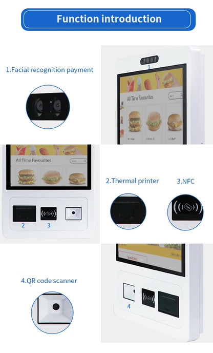 TouchWo 15.6 21.5 23.8 Inch Wall Mount Touch Screen AIO Computer Touchscreen Self Service Checkout Ordering Ticket Payment Kiosk