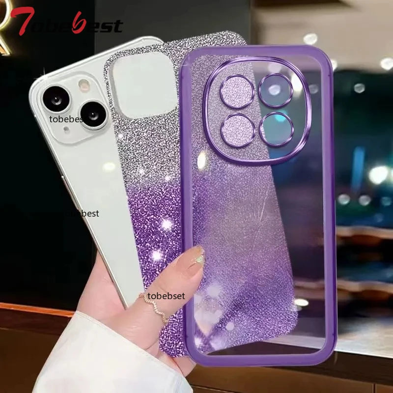Bling Glitter Camera Protector Silicone Case For Xiaomi Redmi Note 15 Pro Plus 15C 4G 5G Soft Back Cover