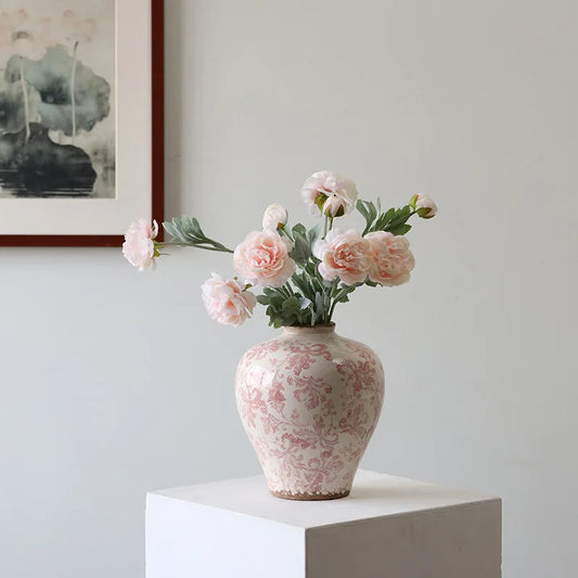 Blue and White Porcelain Vase Flower Vase Chinese-style Retro Porcelain Jars Ceramic Pot Flowerpot Home Decoration Accessories
