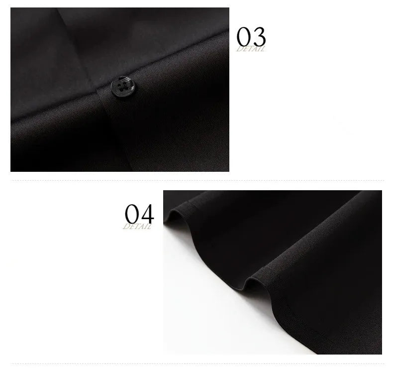 Premium Men's Ultra Stretch Dress Shirts Long Sleeve High Quality Business Formal Wrinkle-free Soft White Social Male Clothing