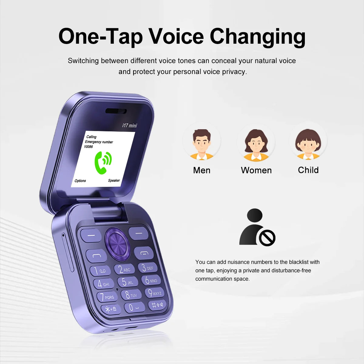 SERVO I17 Mini Dual SIM Card Flip Mobile Phone 2G GSM Magic Voice FM Radio Speed Dial Video Player Flashlight Foldable Cellphone