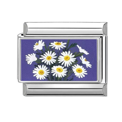 2025 Women's Fashion Colorful Flowers Oil Painting Style Series Italian Charms Fit 9mm Stainless Steel Bracelet DIY Jewelry Gift