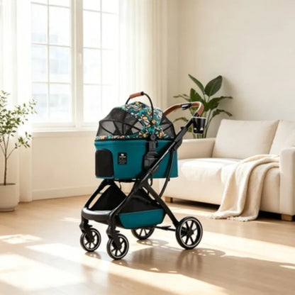 2026 New Dog Stroller Lightweight Foldable Separable Pet Cart, 21.5cm Large Wheel Safe Box for Cat Dog Outdoor Travel 강아지 유모차
