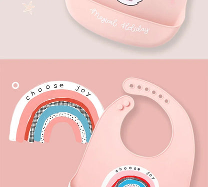 Soft Silicone Baby Bibs Boys Girls Stuff Waterproof Bib Feeding Infant Newborn Cartoon Aprons Toddlers Bibs Burp Cloths Bandana