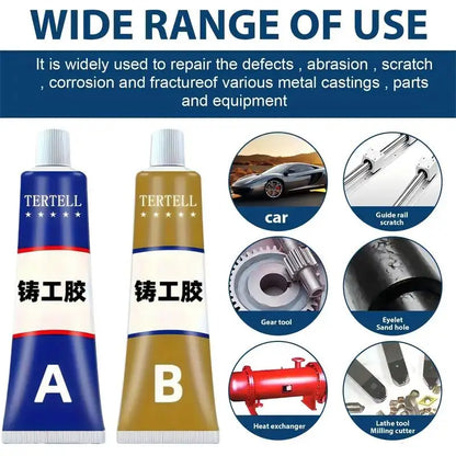 welding-grade casting adhesive-no power supply, machinable/grindable/paintable, used for metal and metal casting defects.
