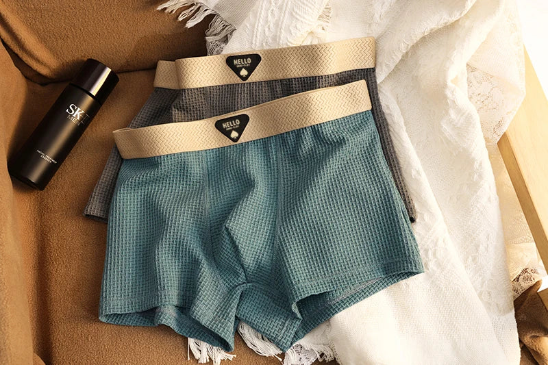 4pcs Men's Boxer Shorts Ice Silk Underwear Plus Size Underpants Cool Breathable Sexy Slim Panties Mesh Lingerie Wholesale Lots