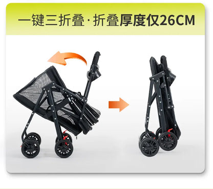 Medium and Large Dog Multi-functional Pet Cart Outdoor Travel Large Walking Dog Cart Portable and Foldable