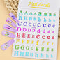 3D Glittery Gothic Letter Design Nail Art Stickers Uppercase Alphabet Letters Artistic Designs DIY Nail Art Decals Decoration #1
