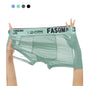 1pc Men's Ice Silk Cool Soft Comfy Boxers Briefs Men's Contrast Underwear, Mesh Breathable Comfy Stretchy Trunks