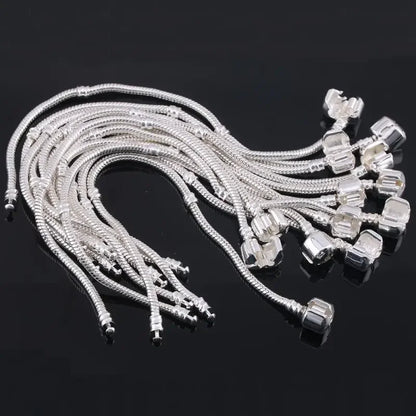 Original 925 Sterling Silver Snake Bone Charm Bracelet Bangle Fine Jewelry Basic Charm Bracelets for Women men Party DIY Jewelry