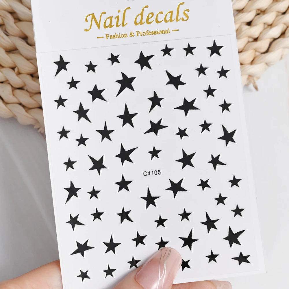 3D Metal Silver Flame Nails Stickers Gold Bronzing Stripe Lines Sliders Design Manicure French Nail Art Decoration Decal #Y2K
