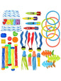 Sloosh 30 Pcs Diving Pool Toys Sinkers for kids with Storage Bag Includes 5 Diving Sticks 6 Diving Rings