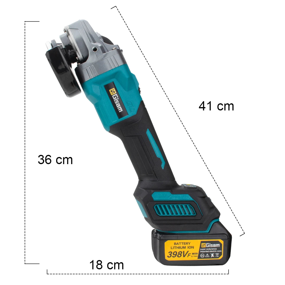 Gisam 125mm M14 Brushless Angle Grinder 7 Gears Cordless Grinding Machine Cutting Woodworking Tools For Makita 18V Battery Pins