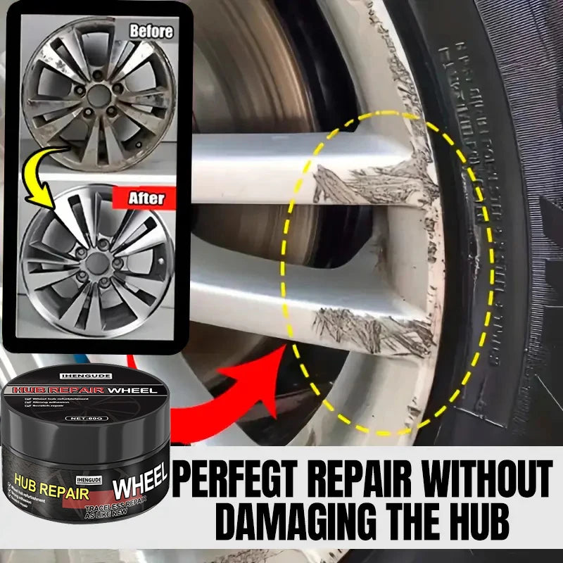 Universal Wheel Hub Repair Kit - Alloy Wheel Scratch Repairer, Car Scratch Repair Wax, Scratch Remover and Oxidation Cleaning Repair Paste