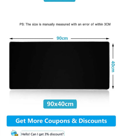 Gaming Large Mousepad Anti-slip Rubber Mouse Mat Computer Gamer Desk Mat Stitched Edge Large Gaming Mousepad for CS GO LOL Dota