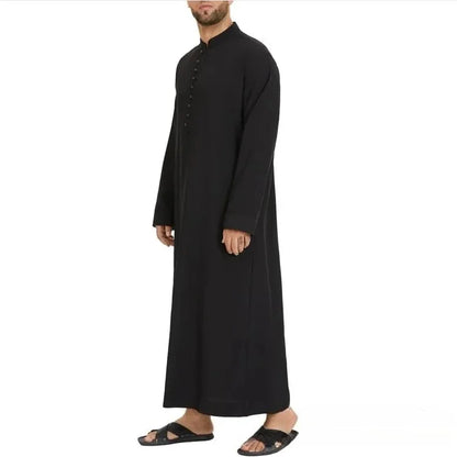 Men's2026 Loose Standing Collar Muslim Robes New Ethnic Round Collar Hui Robes Arab Middle East Men's Clothing Men Vintage Top
