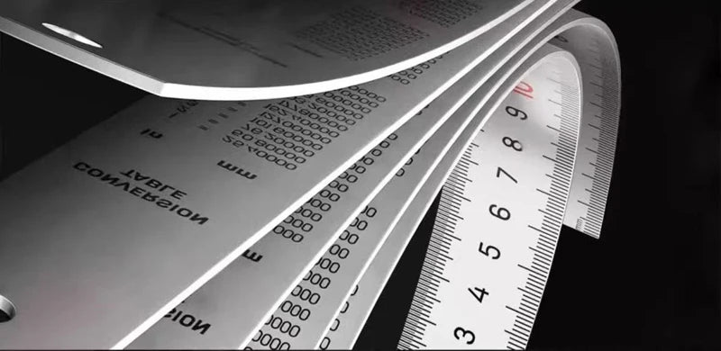 Deli 1 Pcs 15/20/30/50cm Multi-standard Measuring Ruler Stainless Steel Woodworking Portable Hand Percision Measuring Tools