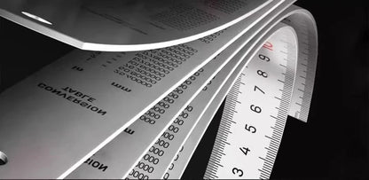 Deli 1 Pcs 15/20/30/50cm Multi-standard Measuring Ruler Stainless Steel Woodworking Portable Hand Percision Measuring Tools