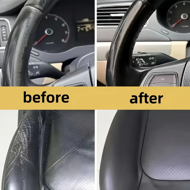 Steering Wheel & Dashboard Restoration Wax - Black Plastic Parts ABS Resin Coating Paste for Aging, Whitening & Cracking Repair