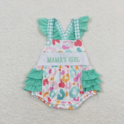 Wholesale Baby Girl Newborn Birthday Balloons Romper Bubble Embroidery Pink Plaid Bows Jumpsuit Kids Toddler Summer Clothes