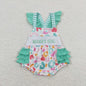 Wholesale Baby Girl Newborn Birthday Balloons Romper Bubble Embroidery Pink Plaid Bows Jumpsuit Kids Toddler Summer Clothes