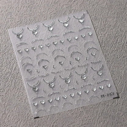 1pcs 5D Star Moon Nail Stickers Kawaii Pink Retro Bronzing Nail Art Sticker Decorations Decals DIY Adhesive Slider Accessories
