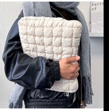 Puffy Laptop Bag Sleeve 11/13/14/15/15.6 Inch Quilted Case Laptop Cover For MacBook Air Pro/iPad/Lenovo/Hp Puffer Notebook pouch