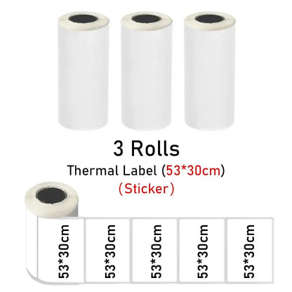 15mm Color Sticker Label White Thermal Label 57mm for Mini Portable Printer Receipt Photo Paper Safe Free BPA Smooth Printing